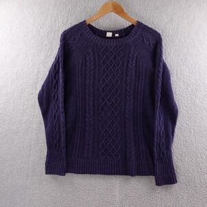 Vintage GAP‎ Women's Blue Fishermen Knit Crew Neck Sweater Size M